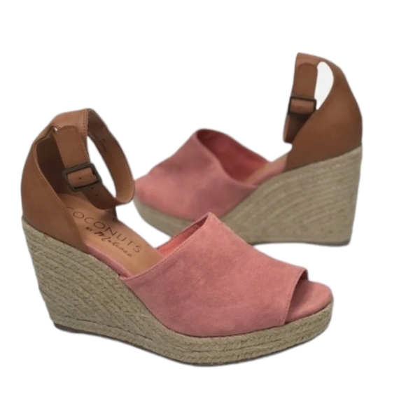 New Matisse Flamingo Wedge blush /tan Espadrille White Lotus Vibes sz 10 - Picture 11 of 14